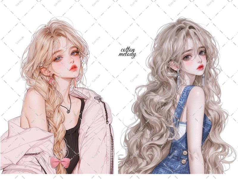 original sticker no.6580 人物ステッカー オリジナルステッカー 人物ステッカー 女の子ステッカー オリジナル人物ステッカー - 貼紙 - 紙 