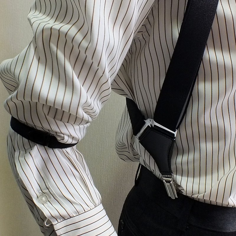 Holster suspenders mens armband great value set formal gift NOMURA - อื่นๆ - ยาง สีดำ