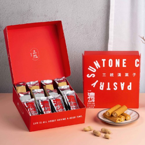 三統漢菓子 Suntone 綜合濃心捲12入【伴手禮】【端午禮盒】【中秋禮盒】【過年禮盒】