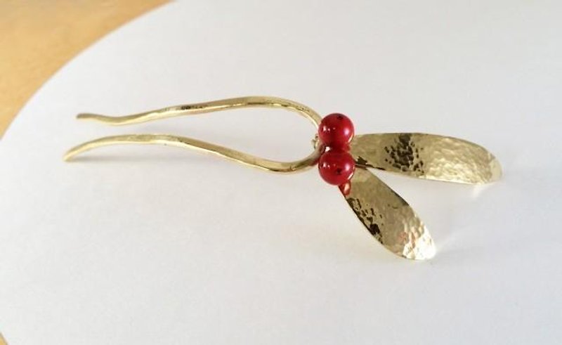 Nandina ◇ Brass forged hairpin - Other - Other Metals 