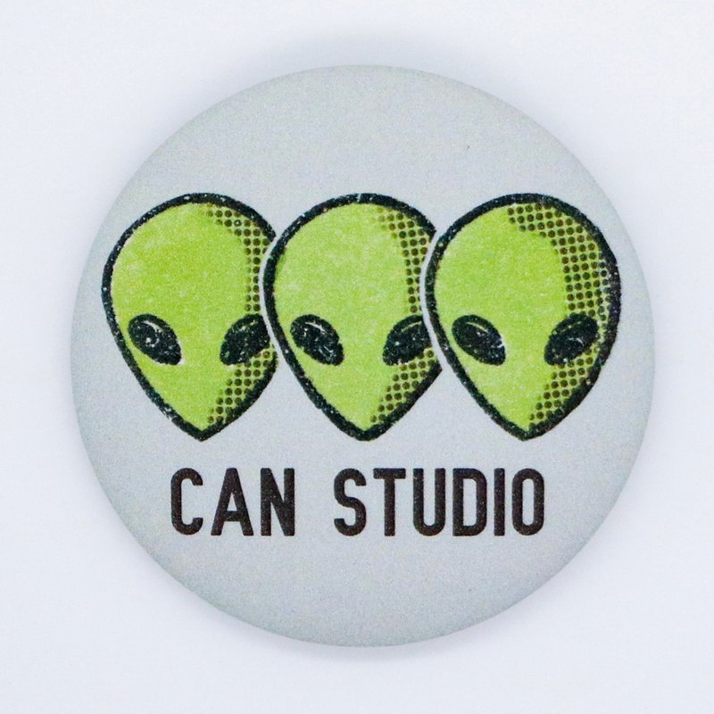 Alien x3 Can Badge - เข็มกลัด/พิน - โลหะ สีเขียว