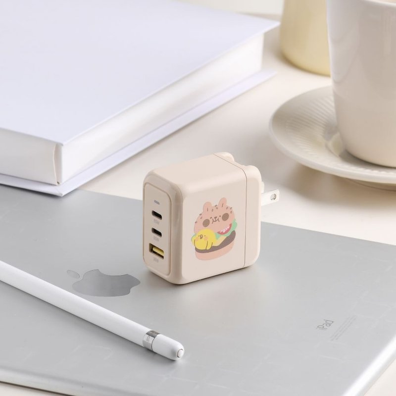 HaoO Lazy Rabbit Mr. 65W three-hole gallium nitride power supply - Phone Accessories - Plastic Khaki