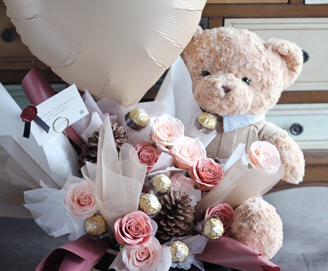 Teddy bear chocolate bouquet online