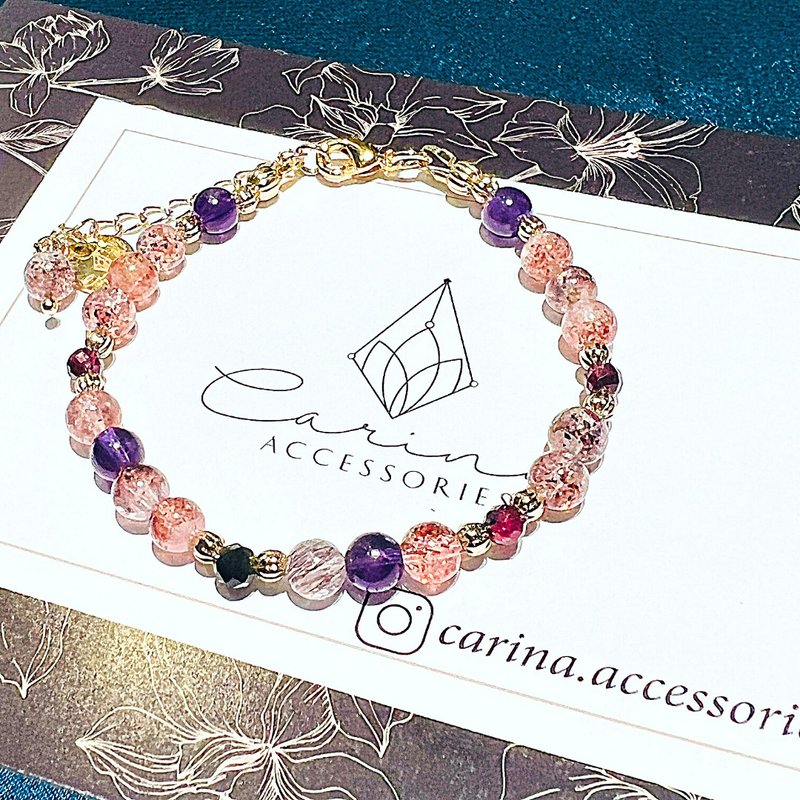 開運 能量水晶 手鍊 飾品 超七水晶 全方位 愛情 桃花 招財 事業 - 手鍊/手環 - 水晶 多色