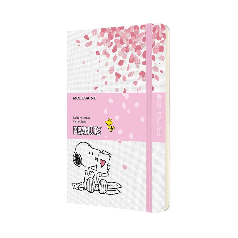 MOLESKINE 史奴比櫻花限量筆記本/白色/L型橫線 - 筆記本/手帳 - 紙 白色