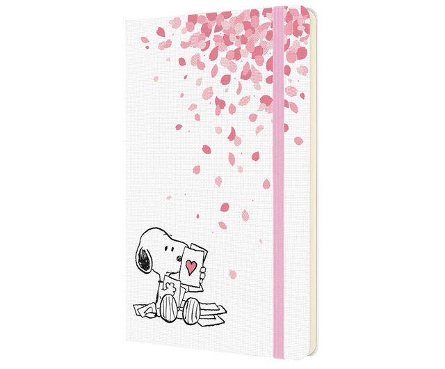 モレスキンスヌーピーサクラ限定ノート/ホワイト/ L字型横線 - ショップ MOLESKINE ノート・手帳 - Pinkoi