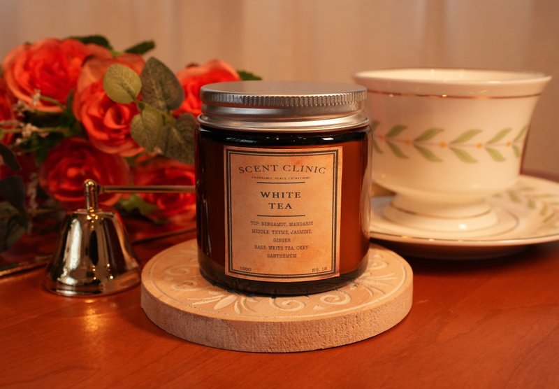 No.18 White Tea Japanese White Tea Soy Wax Scented Candle - เทียน/เชิงเทียน - ขี้ผึ้ง สีนำ้ตาล