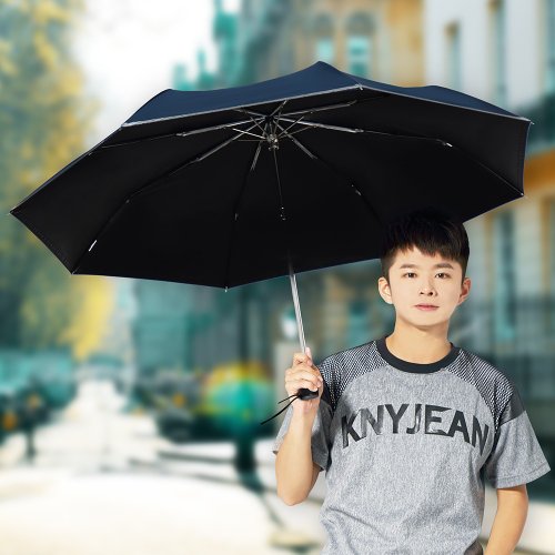 TDN TDN大剛好速乾無敵折傘 反光防曬晴雨傘B5583(海軍藍)