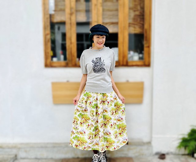 赤ずきんちゃん ストーリー柄 スカート かわいい 肌触りの良い コットン 日本製生地 ショップ OSMOSIS スカート Pinkoi