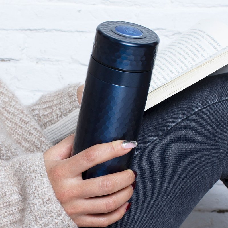 Gold stone thermos cup/starry sky blue - กระบอกน้ำร้อน - สแตนเลส 