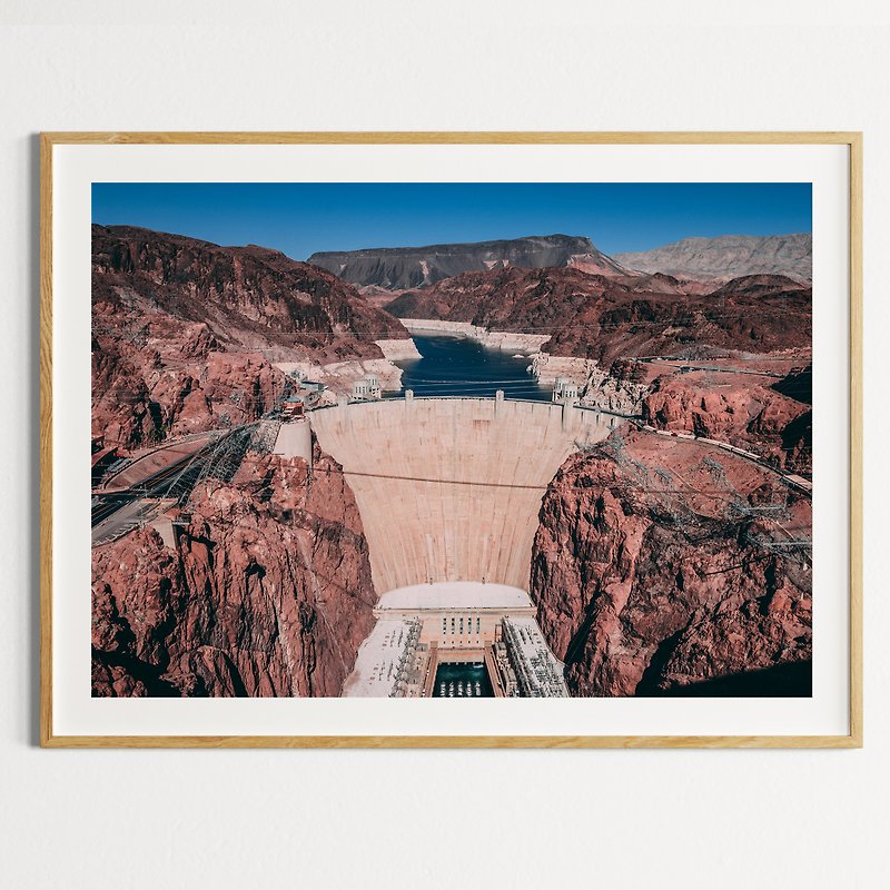 壩河峽谷沙漠紅水藍天沙岩山脈景觀自然 - 掛牆畫/海報 - 紙 