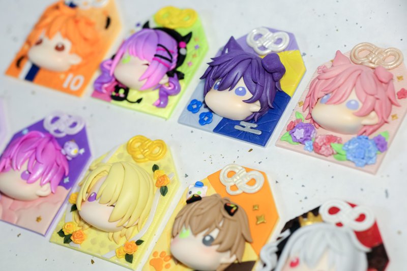 Polymer clay Yushou Q version doll character [can be customized] - ของวางตกแต่ง - ดินเผา หลากหลายสี