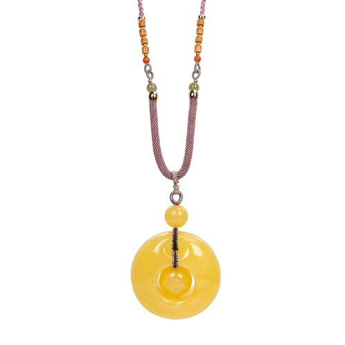 Zhengjia Jewelry]蝋琥珀トップ プラチナ フルハニー ジッパー