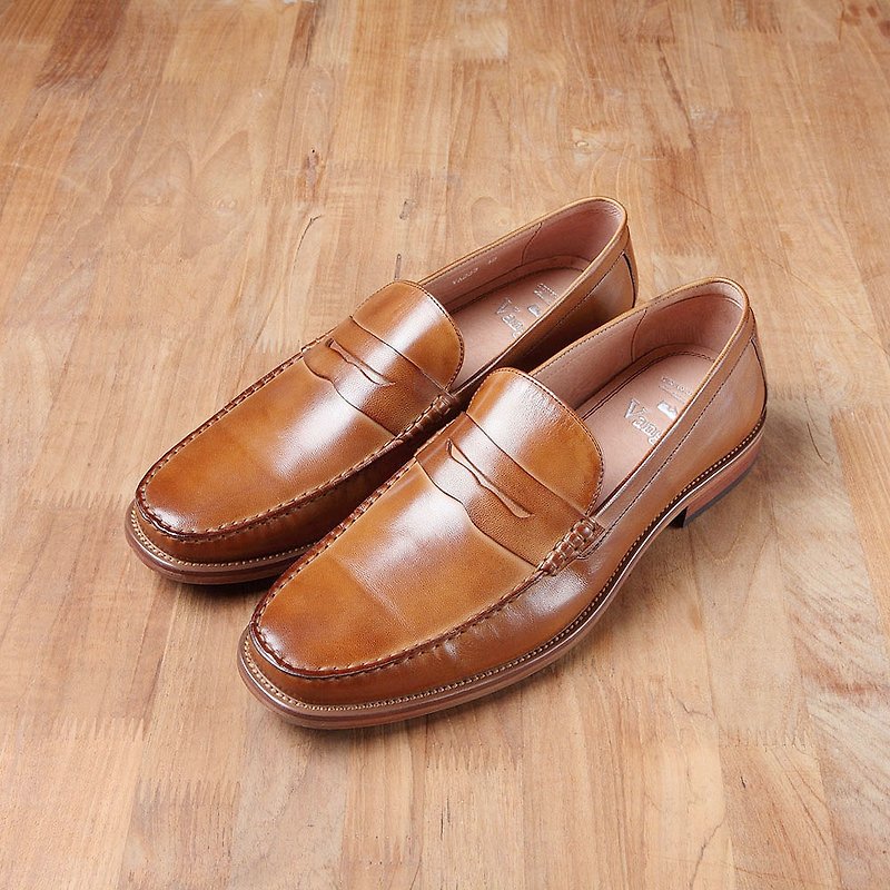 Vanger Lohas Yashi Shallow Cola Fu Shoes Va233 Brown - รองเท้าลำลองผู้ชาย - หนังแท้ สีนำ้ตาล