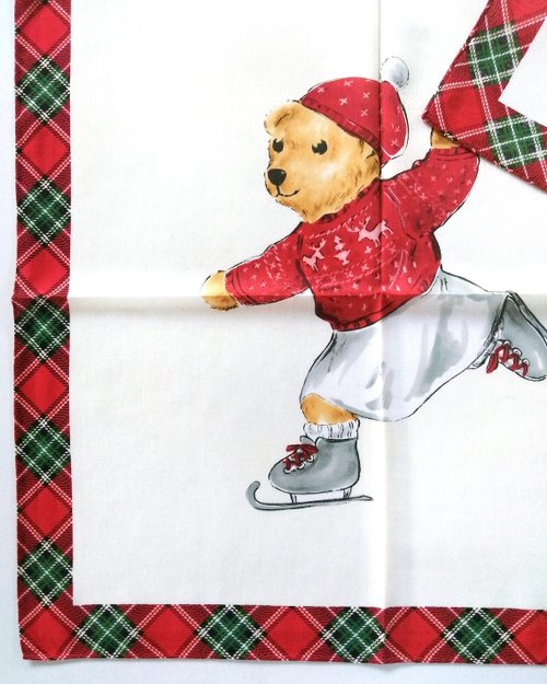 Polo Ralph Lauren ヴィンテージ ハンカチ ベア アイススケート 20 x