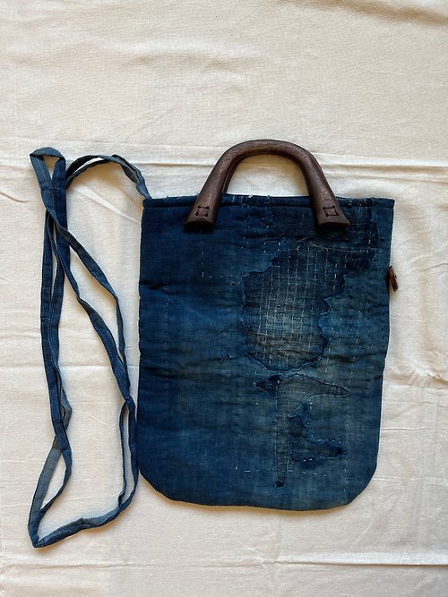 Aomori 日本古布襤褸藍染手提袋