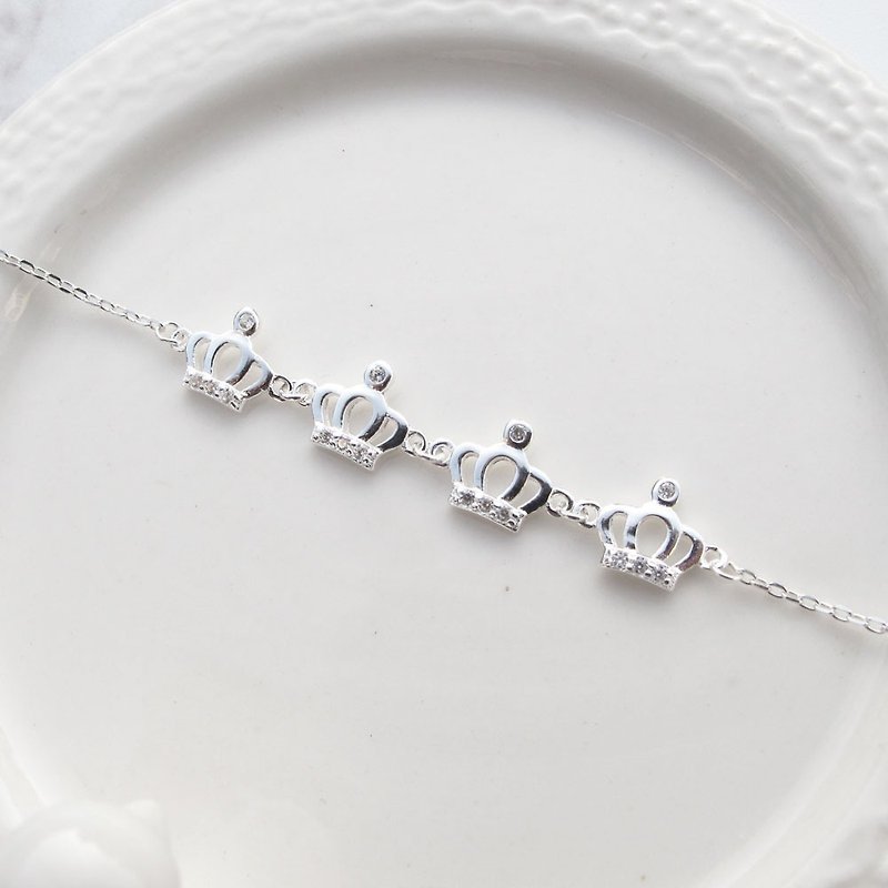 Bigman Taipa [exclusive selection] crown × sterling silver bracelet elegant - สร้อยข้อมือ - เงินแท้ สีเงิน