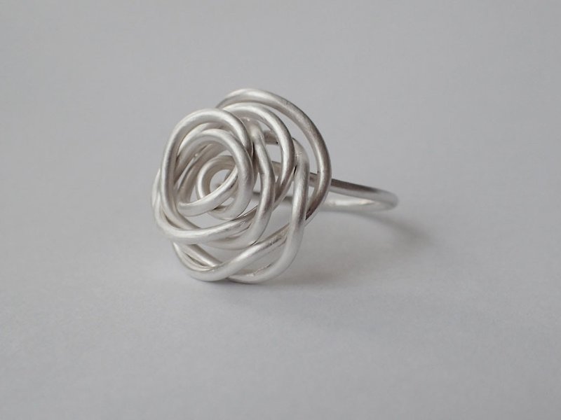 玫瑰戒指, 999純銀線, 1.5MM線 - 戒指 - 純銀 銀色