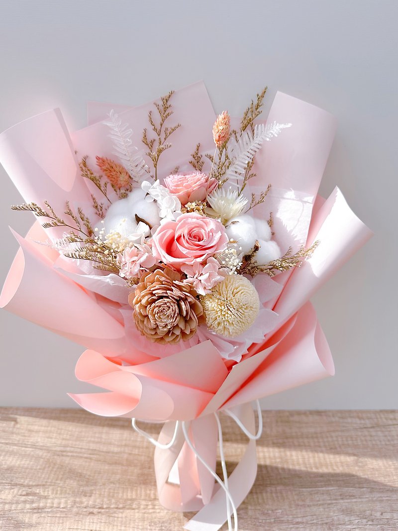 | Eternal Rose Bouquet | Valentine's Day Bouquet/Graduation Bouquet/Mother's Day Bouquet/Eternal Life Bouquet - Dried Flowers & Bouquets - Plants & Flowers Pink