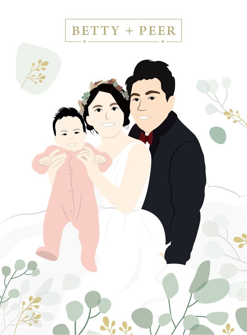 【客製化似顏繪加價購】 婚禮小物 彌月禮盒 伴手禮 客製化卡片 - 似顏繪/客製畫 - 紙 