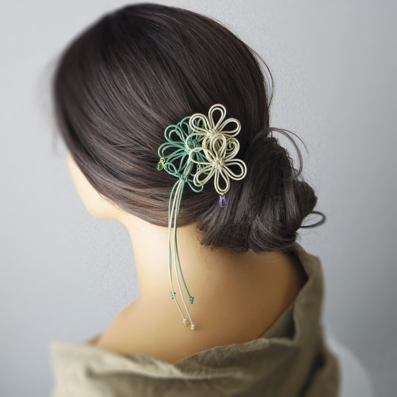 Kanzashi: Hana Utsushi (Flower Reflection) - Hair Accessories - Polyester White