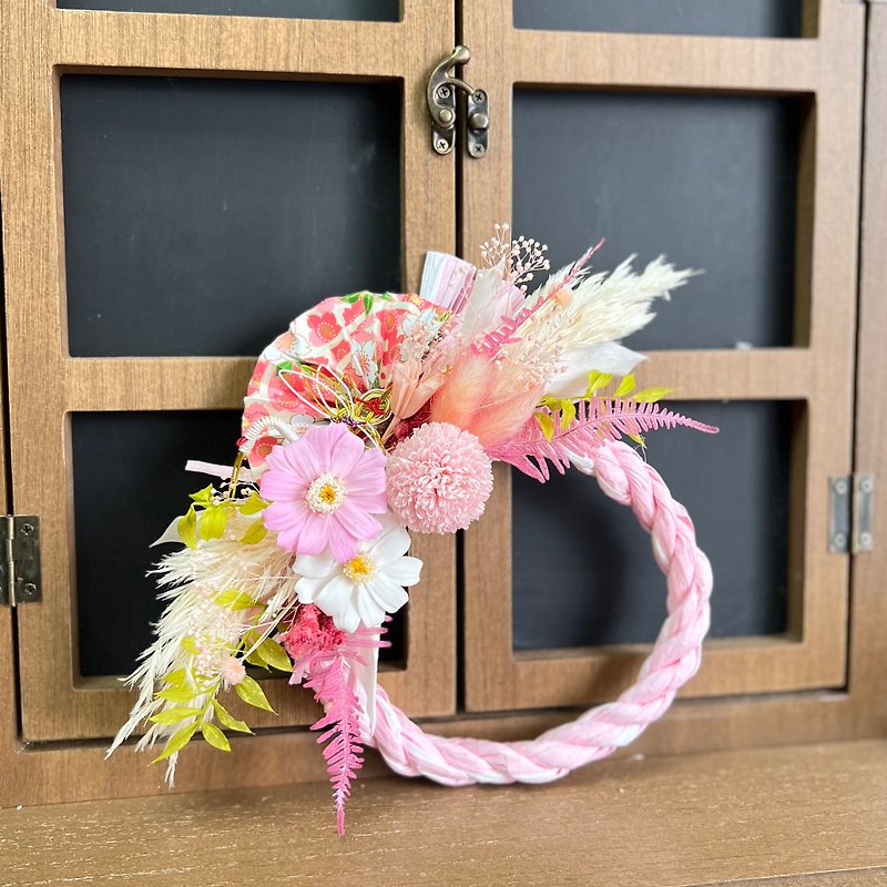 Preserved flower chrysanthemum Japanese note with rope ping pong chrysanthemum rabbit tail grass bunny shape - Items for Display - Plants & Flowers Pink