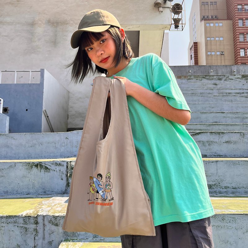 【Summer Wave】Design l Japanese Lightweight Shopping Bag - Messenger Bags & Sling Bags - Other Materials Multicolor