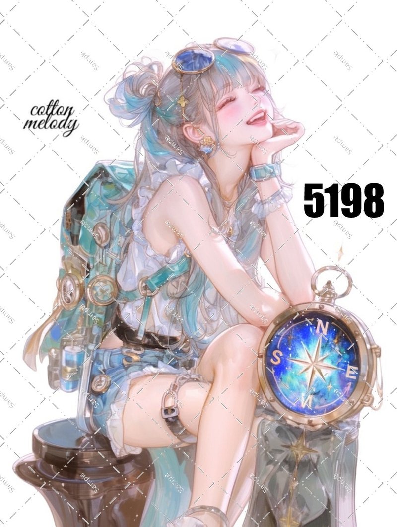 original sticker no.5198 人物ステッカー オリジナルステッカー オリジナル人物ステッカー 装飾ステッカー cotton melody - 貼紙 - 紙 