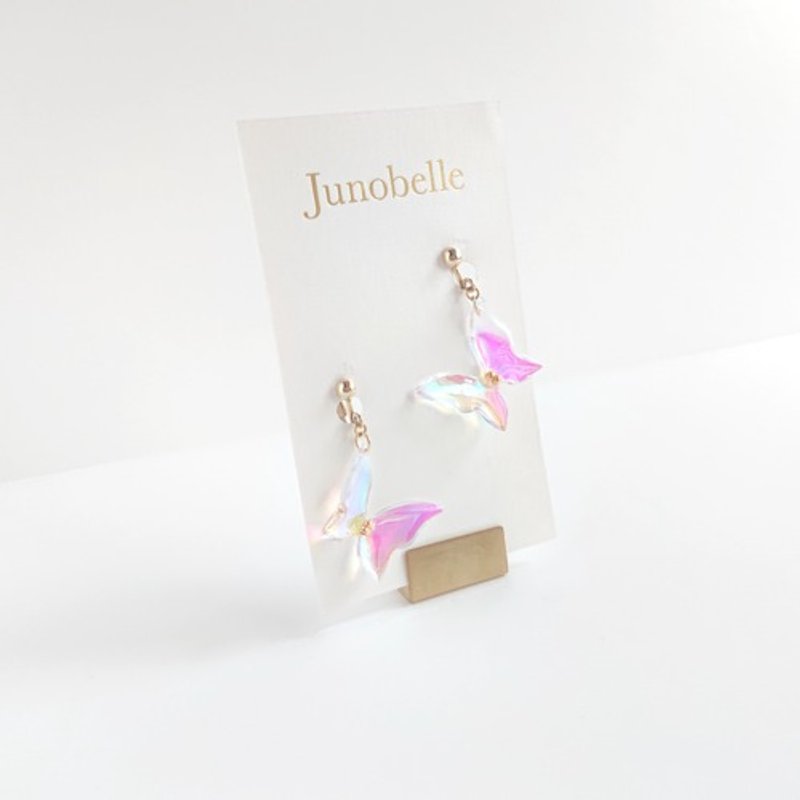 Butterfly Butterfly Earrings or Clip-On Aurora - ต่างหู - โลหะ หลากหลายสี