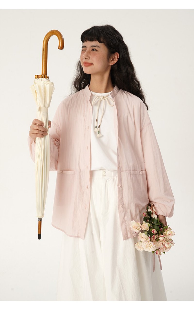 odd maker防曬襯衫疊穿輕薄涼感透氣戶外防曬服春夏女外套upf50 - 女裝上衣 - 其他人造纖維 