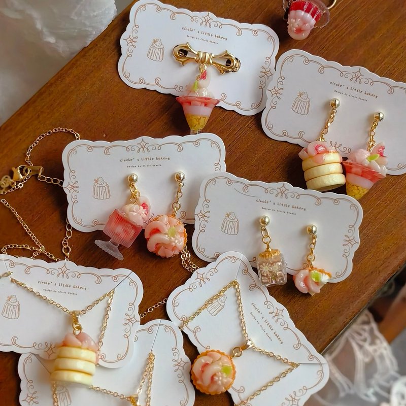 Circle Personalized Creative Peach Buffy Handmade Earrings Sweet Pink Girl Fairy - ต่างหู - ดินเหนียว 