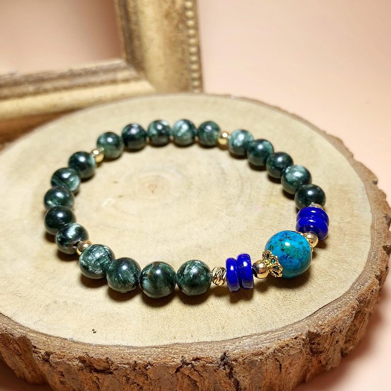 คริสตัล สร้อยข้อมือ สีเขียว - Seraphinite bracelet