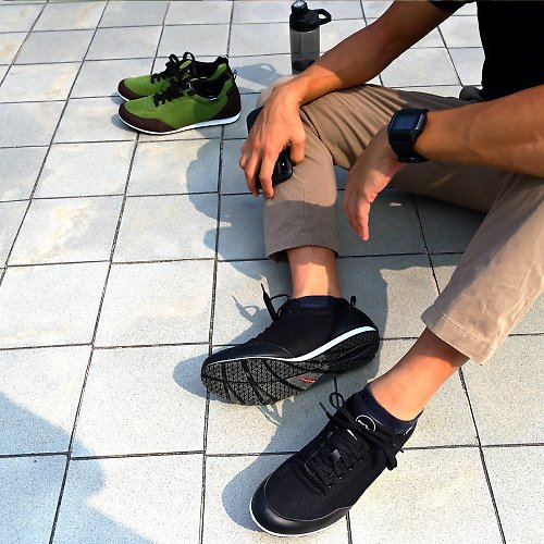 PUHU 彪琥 - 有型又好行的第一首選 MIT【透氣網布健走鞋-男款黑】休閒鞋 健步鞋 透氣 裸足般的舒適