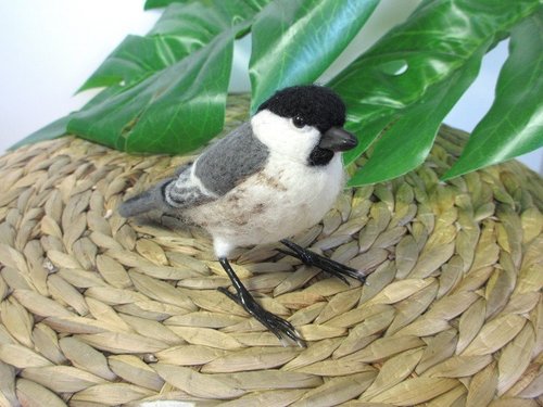Willow tit bird bird wool felt Chickadees bird