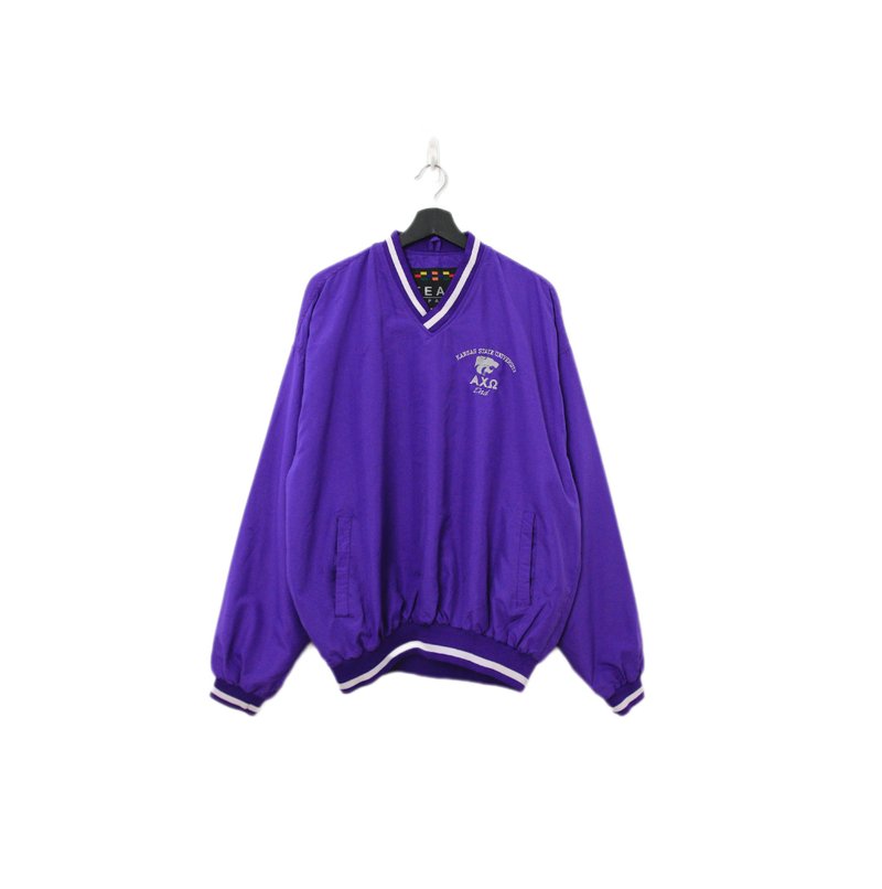 Back to Green - Windproof Pullover Hoodie v-neck Purple f-12 // vintage - อื่นๆ - เส้นใยสังเคราะห์ 
