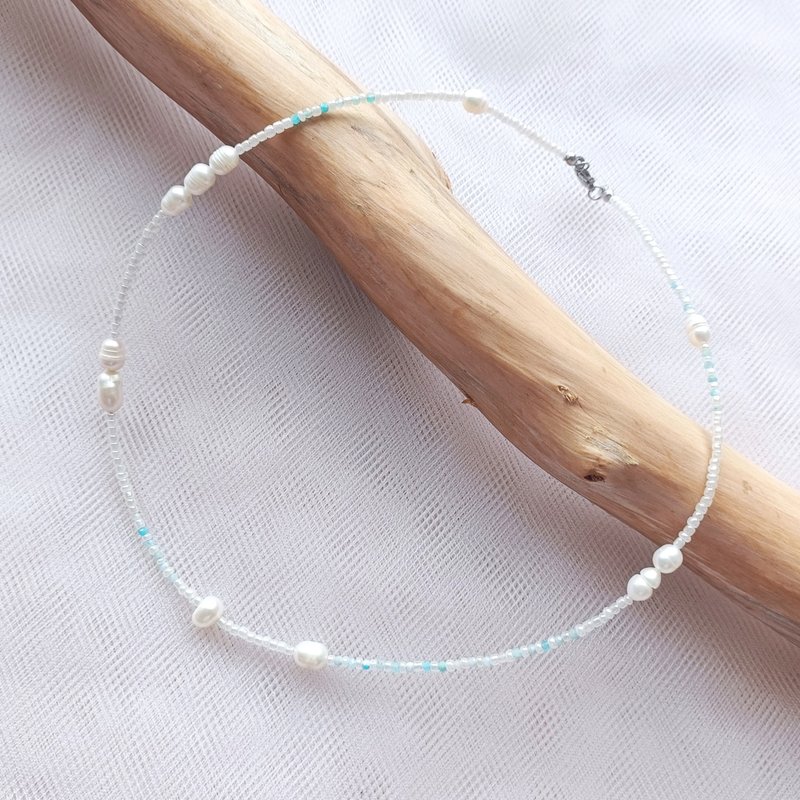 | Pearl Series 006 | Natural stone beaded necklace | - สร้อยคอ - ไข่มุก 