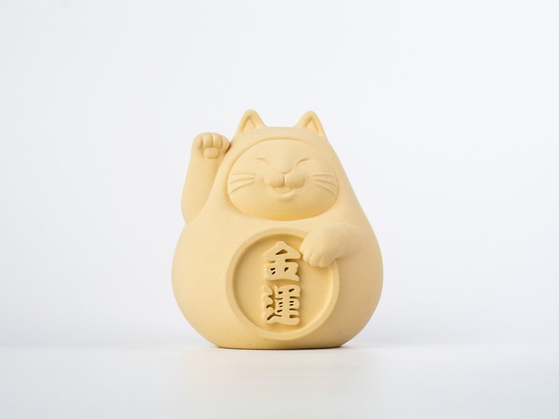 【Fortune Rolling】Fat fat beckoning cat lucky yellow - Fragrances - Cement Yellow