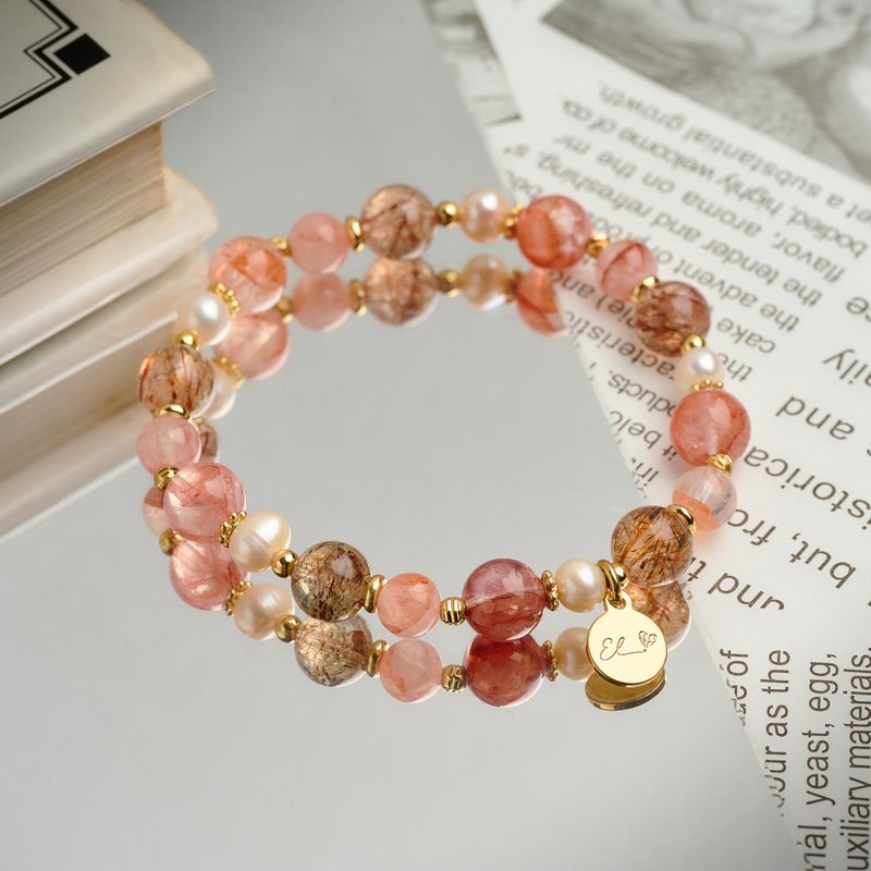 【Seraph】Super Seven Red Gum Flower Pearls with comprehensive effects to attract wealth, career, love and protect against villains (4 feet - Bracelets - Crystal Red