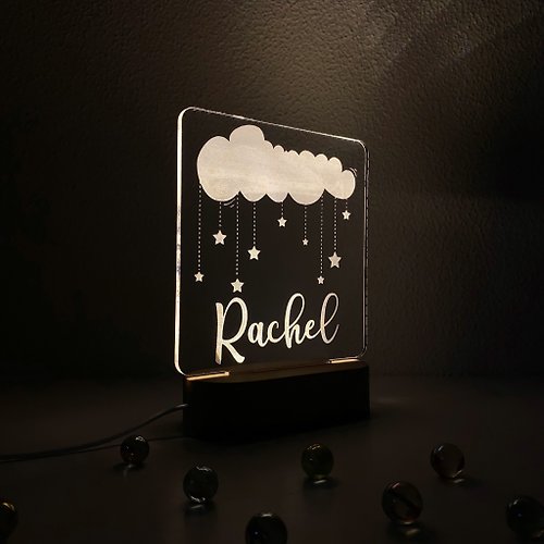 OlivkaWood Cloud Kids and Baby Night Light, Personalized Custom Night Light, Gift for Kid
