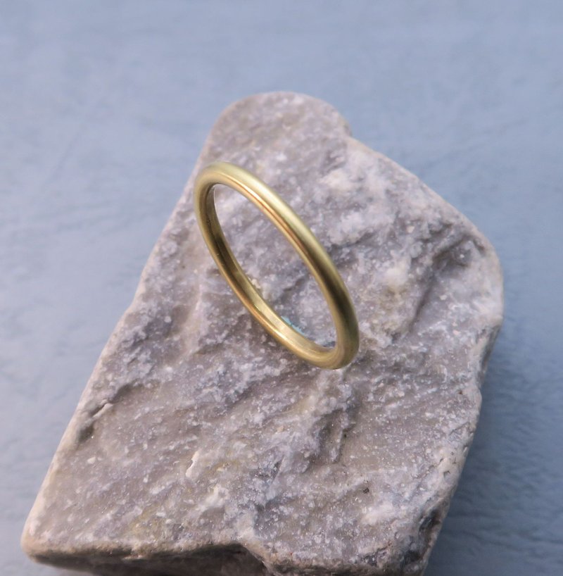 Plain Bronze ring - slim model (width approximately 1.5mm, thickness approximately 1~1.5mm) - แหวนทั่วไป - เงินแท้ สีทอง