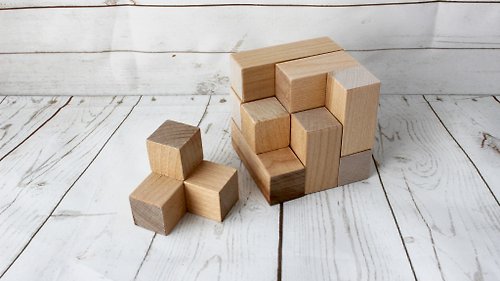 WoodCreativityGifts Wooden Puzzle - 3d cube, Toddler Toys Age 2 3 4 5 year, Wood Montessori blocks