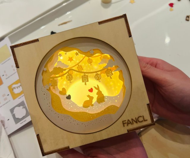 中秋節限定版】光と影の物語 満月 中秋節 うさぎ ミニ紙彫刻 ナイト