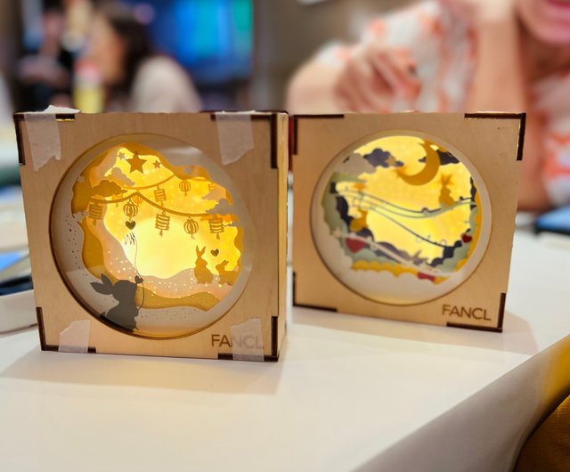 中秋節限定版】光と影の物語 満月 中秋節 うさぎ ミニ紙彫刻 ナイト