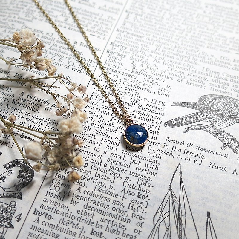 ♦ VIIART ♦ Prayer ♦ Vintage natural lapis lazuli 18K necklaces with silver plating on sale - Necklaces - Gemstone Purple