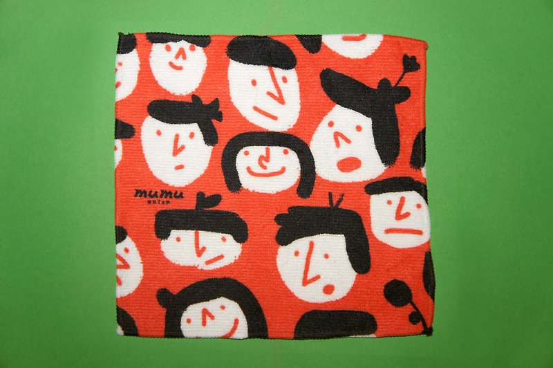 Towel Square Series Red Tongtong Small Face - Towels - Other Man-Made Fibers 
