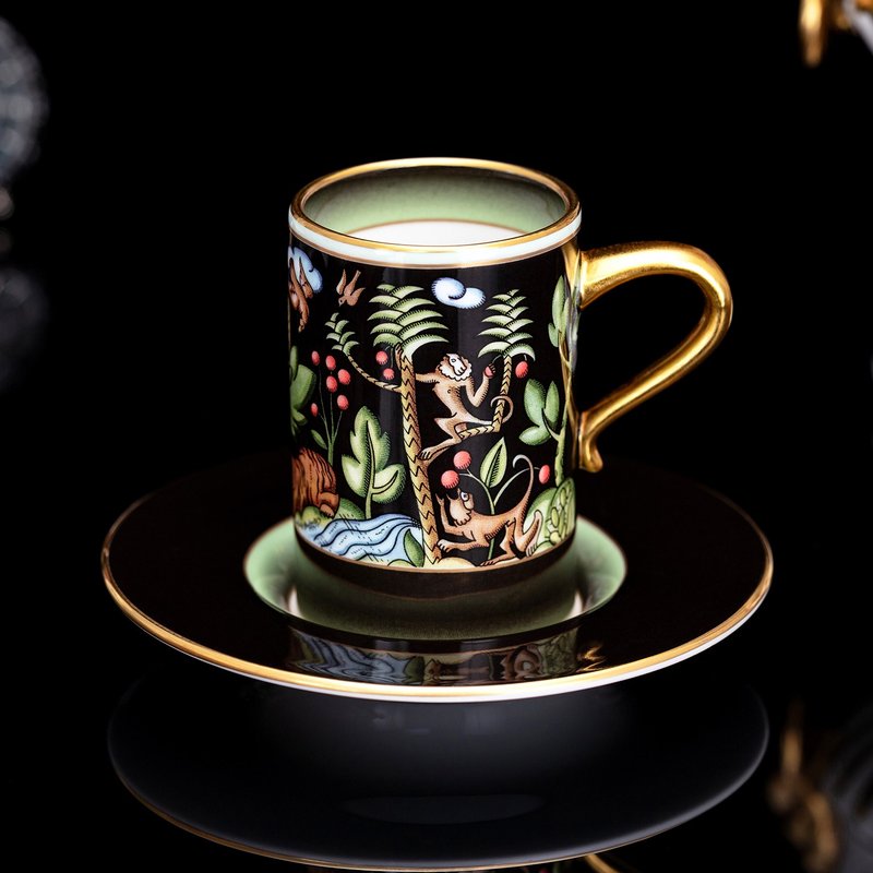 Minton 2007 森林世界Monkey Tree  骨瓷義式濃縮咖啡杯盤組 - 咖啡杯/馬克杯 - 瓷 