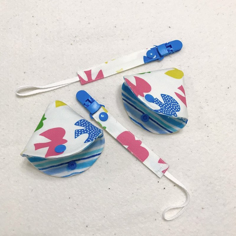 Rainbow Swallow-2 in 1 Pacifier Clip (Pacifier Chain + Dust Cover) / Full Moon Gift - Baby Gift Sets - Cotton & Hemp Multicolor