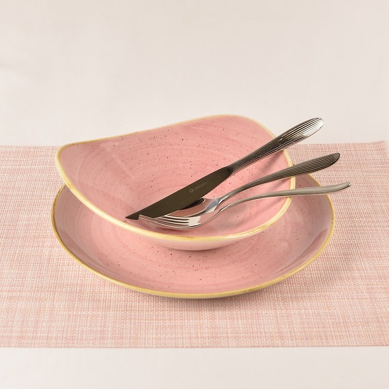 英國Churchill | 點藏粉紅色單人午餐5件組 - 盤子/餐盤 - 陶 粉紅色