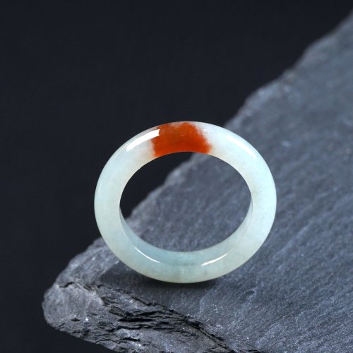 K18YG ミャンマー産 天然ヒスイ A貨 15号 リング 硬玉 Jade 翡翠 ミャンマー産天然無処理翡翠 ジュエリー リング 藍水 冰 K18