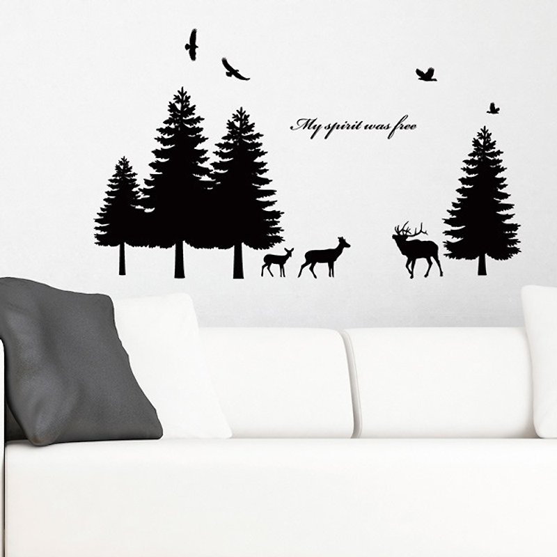 Smart Design 創意無痕壁貼◆松樹森林(8色) - 壁貼/牆壁裝飾 - 紙 咖啡色